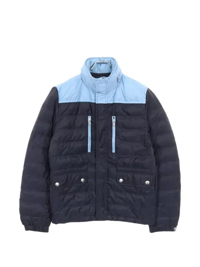 Pre-owned Prada 2000s Hooded Down Jacket In Blue