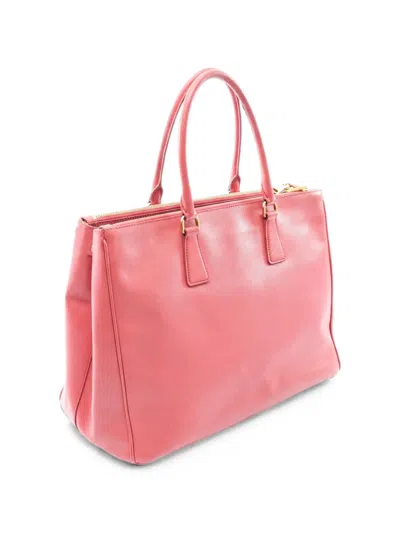 Pre-owned Prada 2000s Large Galleria Saffiano Leather Tote Bag In Pink