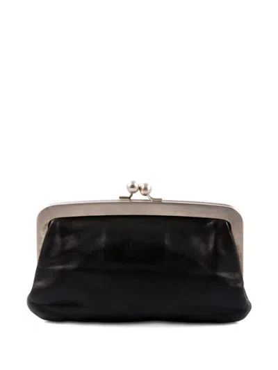 Pre-owned Prada 2000s Leather Coins Wallet In Black