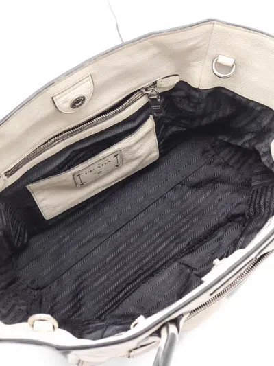Pre-owned Prada 2000s Leather Handbag In Neutral