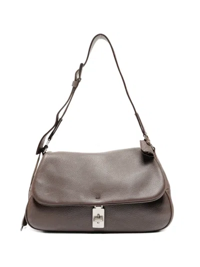 Pre-owned Prada 2000s Leather Shoulder Bag In Brown