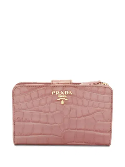 Pre-owned Prada 2000s Leather Wallet In Pink
