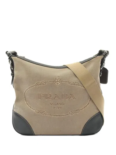 Pre-owned Prada 2000s Logo-jacquard Shoulder Bag