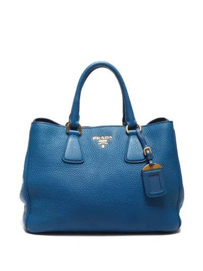 Pre-owned Prada 2000s Logo-lettering Handbag In 蓝色