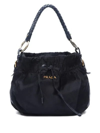 Pre-owned Prada 2000s Logo-lettering Shoulder Bag In Black