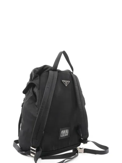 Pre-owned Prada 2000s Logo-plaque Backpack In Black