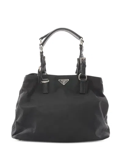 Pre-owned Prada 2000s Logo-plaque Bag In Black