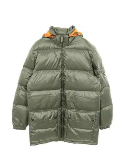 Pre-owned Prada 2000s Logo-plaque Down Jacket In Green