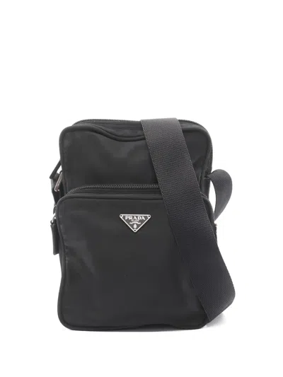 Pre-owned Prada 2000s Logo Shoulder Bag In Black