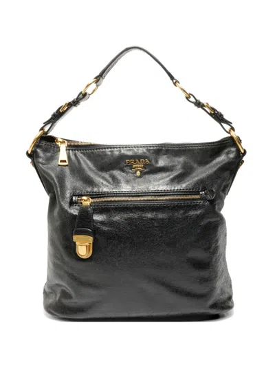 Pre-owned Prada 2000s Logo Shoulder Bag In Black