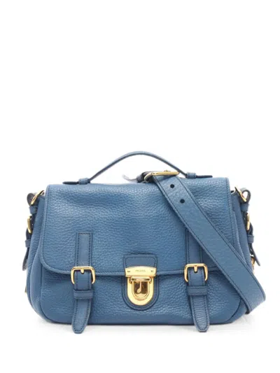 Pre-owned Prada 2000s Logo-detail Two-way Handbag In Blue