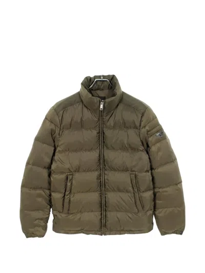Pre-owned Prada 2000s Logo-plaque Down Jacket In Green