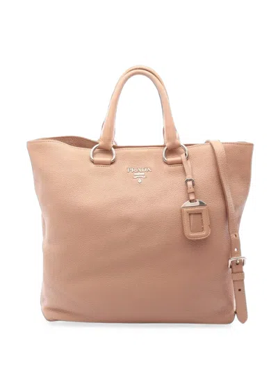 Pre-owned Prada 2000s Logo-plaque Tote Bag In Pink