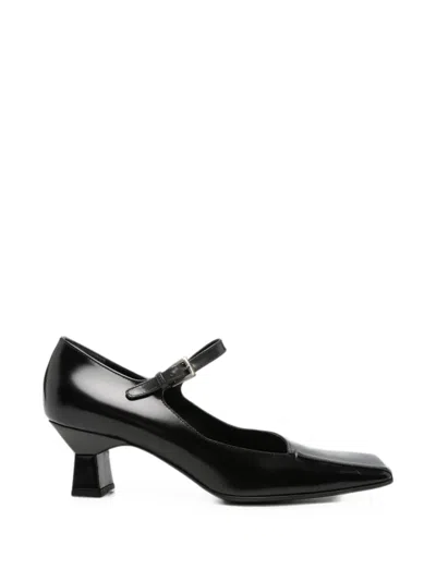 Pre-owned Prada 2000s Mary Jane Square-toe Heeled Pumps In Black