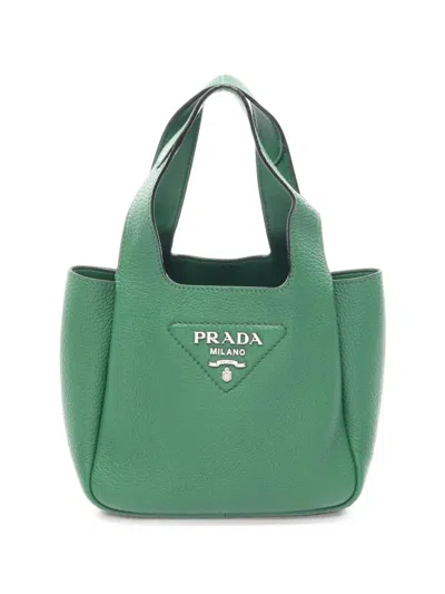 Pre-owned Prada 2000s Mini Liaison Tote Bag In Green