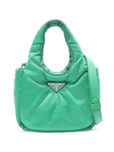Pre-owned Prada 2000s Padded Tote Bag In Green