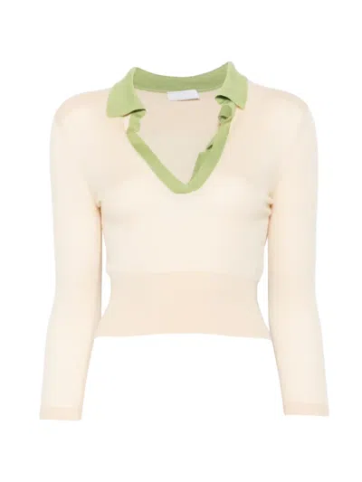 Pre-owned Prada 2000s Polo-collar Sweater In Neutrals