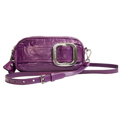 Pre-owned Prada 2000s  Purple Leather Crossbody Bag Clutch