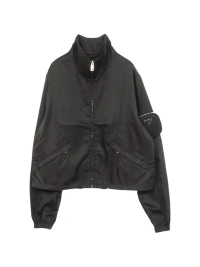 Pre-owned Prada 2000s Re-nylon-pouch Windbreaker Jacket In Black
