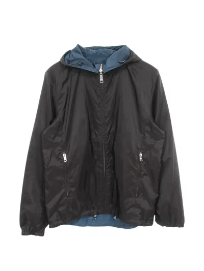 Pre-owned Prada 2000s Reversible Hooded Jacket In Black