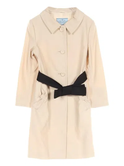 Pre-owned Prada 2000s Ribbon-detail Coat