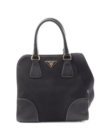 Pre-owned Prada 2000s Saffiano Leather Tote Bag In Black