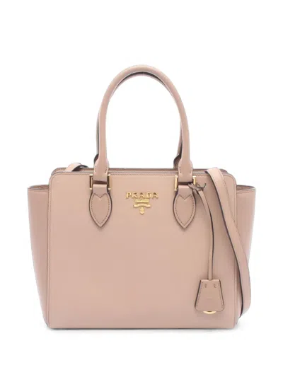 Pre-owned Prada 2000s Saffiano Leather Tote Bag In Pink