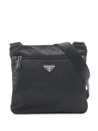 Pre-owned Prada 2000s Saffiano-leather Shoulder Bag In Black
