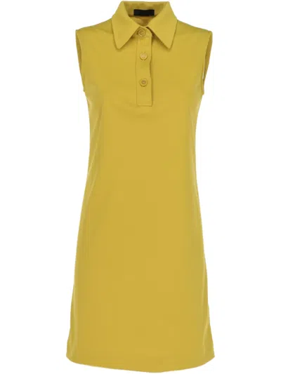 Pre-owned Prada 2000s Sleeveless Dress In Yellow