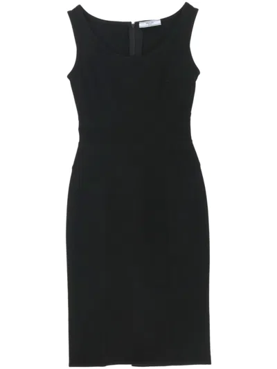 Pre-owned Prada 2000s Sleeveless Midi Dress In Black