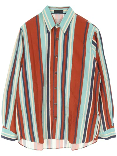 Pre-owned Prada 2000s Striped Shirt In Blue