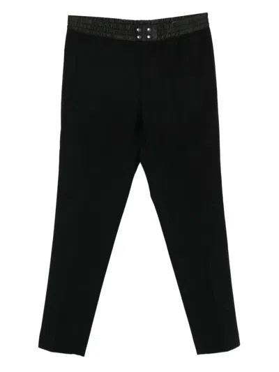 Pre-owned Prada 2000s Striped Trousers In Black