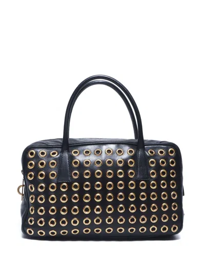 Pre-owned Prada 2000s Stud-embellished Tote Bag In Black