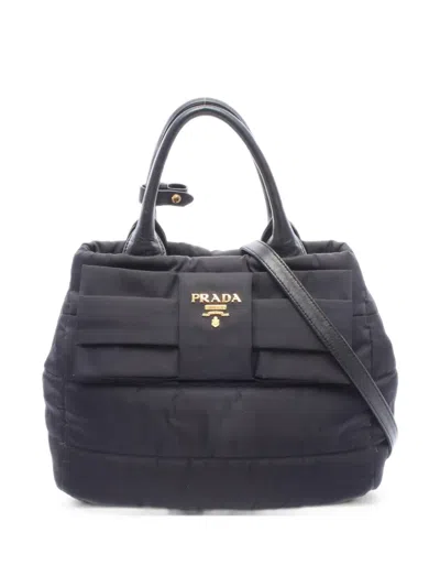Pre-owned Prada 2000s Tessuto Bomber Tote Bag In Black