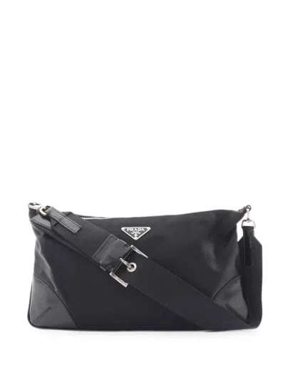 Pre-owned Prada 2000s Tessuto Light Shoulder Bag In Black
