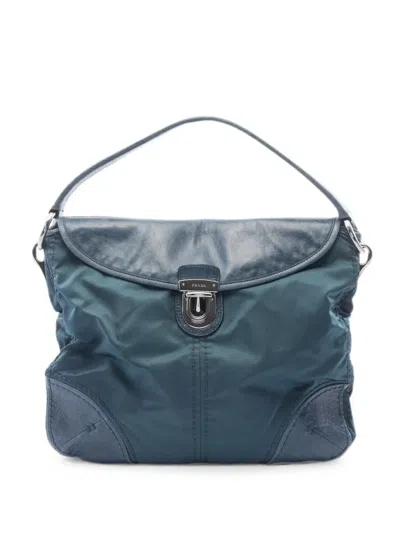 Pre-owned Prada 2000s Tessuto Tote Bag In Blue