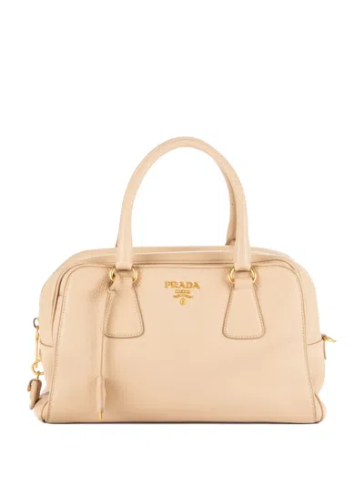Pre-owned Prada 2000s Top-handle Zip-fastening Bag In Neutral