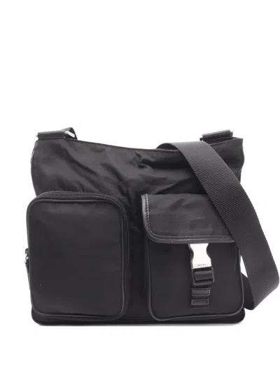 Pre-owned Prada 2000s Triangle-logo Shoulder Bag In Black