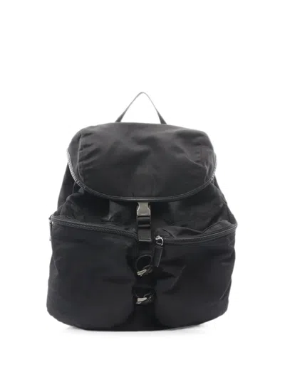 Pre-owned Prada 2000s Triangle-logo Backpack In Black