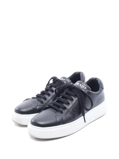Pre-owned Prada 2000s Triangle-logo Low-top Sneakers In Black