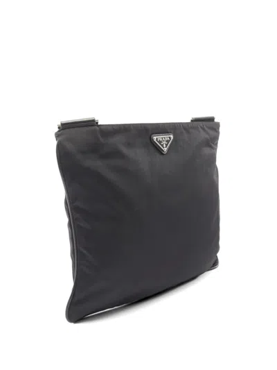 Pre-owned Prada 2000s Triangle-logo Shoulder Bag In Black