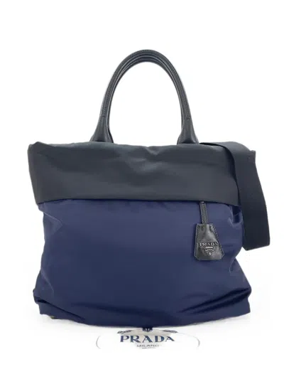Pre-owned Prada 2000s Two-way Tote Bag In Blue