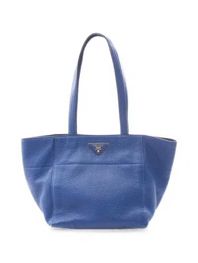 Pre-owned Prada 2000s Vit. Daino Tote Bag In Blue