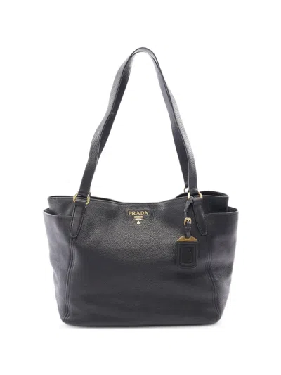 Pre-owned Prada 2000s Vit.daino Tote Bag In Black