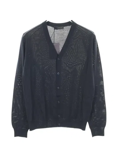 Pre-owned Prada 2000s V-neck Cardigan In Blue