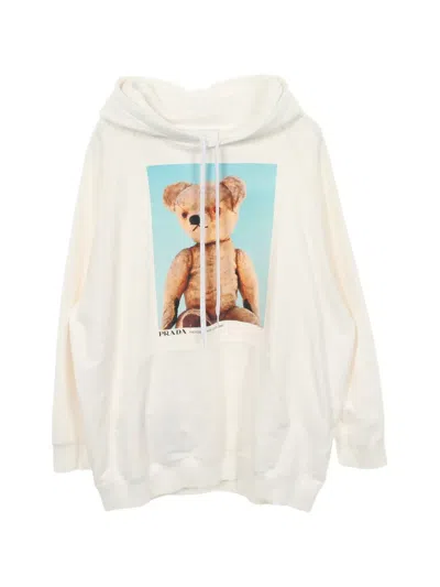 Pre-owned Prada 2000s X David Sims Teddy Bear Hoodie In Neutral