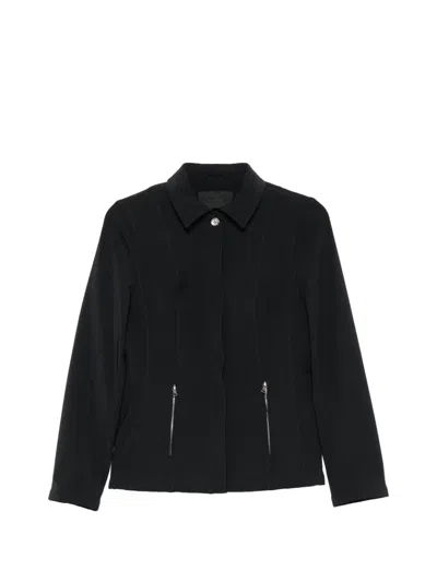 Pre-owned Prada 2000s Zip-pocket Jacket In Black