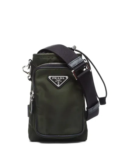 Pre-owned Prada 2001 Triangle-logo Smartphone Case In Green