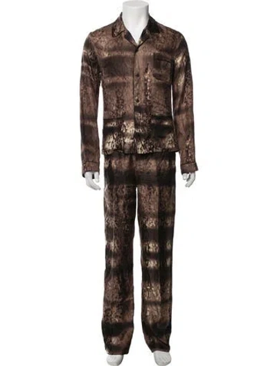 Pre-owned Prada 2004 Silk Pajama Bottoms In Brown