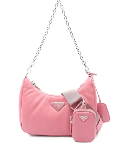 Pre-owned Prada 2005 Re-edition Chain Shoulder Bag In Pink